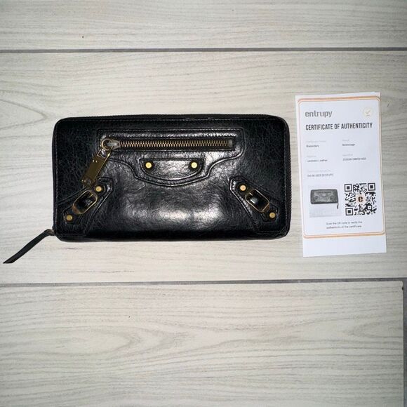 Balenciaga Handbags - Balenciaga Le City or Motor City long zip-around black wallet in lambskin leathe